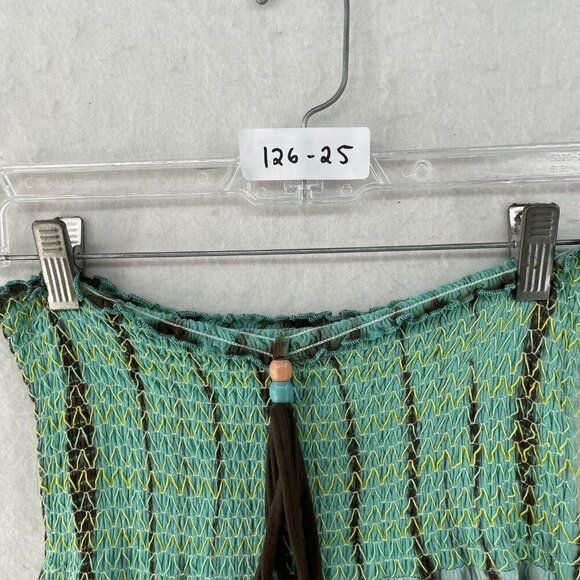 American Rag Cie Tube Dress Womens L Green Smocked A Line Boho Summer Stretch - Picture 7 of 7